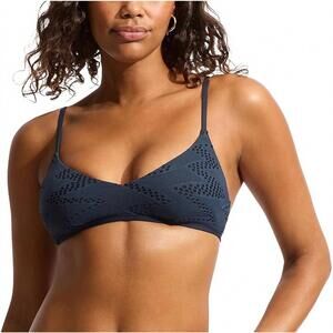 NEW SEAFOLLY women's chiara bralette top in navy